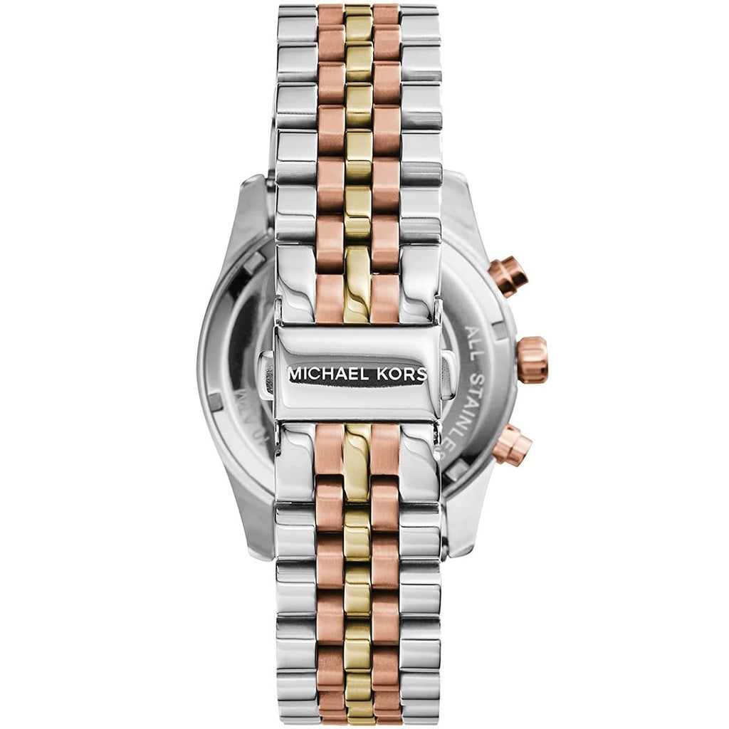 Michael Kors Lexington MK5735 38mm Women's Chronograph Watch – Signature with Silver Stainless Steel Bracelet