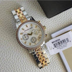 Michael Kors Ritz MK5650 37mm Women's Chronograph Watch – Mother Of Pearl with Two-Tone Stainless Steel Bracelet