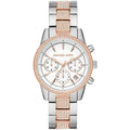 Michael Kors Ritz MK6651 37mm Women's Chronograph Watch – Silver with Two-Tone Stainless Steel Bracelet