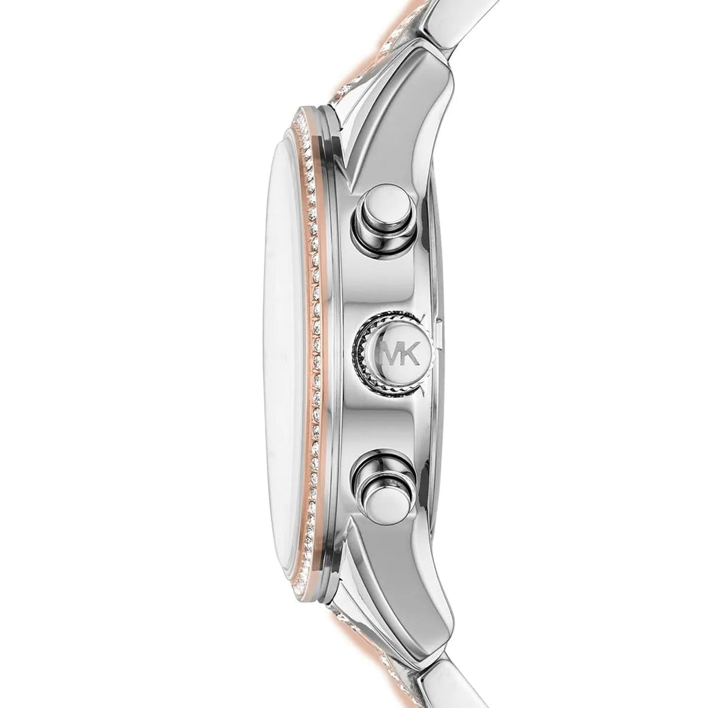 Michael Kors Ritz MK6651 37mm Women's Chronograph Watch – Silver with Two-Tone Stainless Steel Bracelet