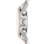 Michael Kors Ritz MK6651 37mm Women's Chronograph Watch – Silver with Two-Tone Stainless Steel Bracelet