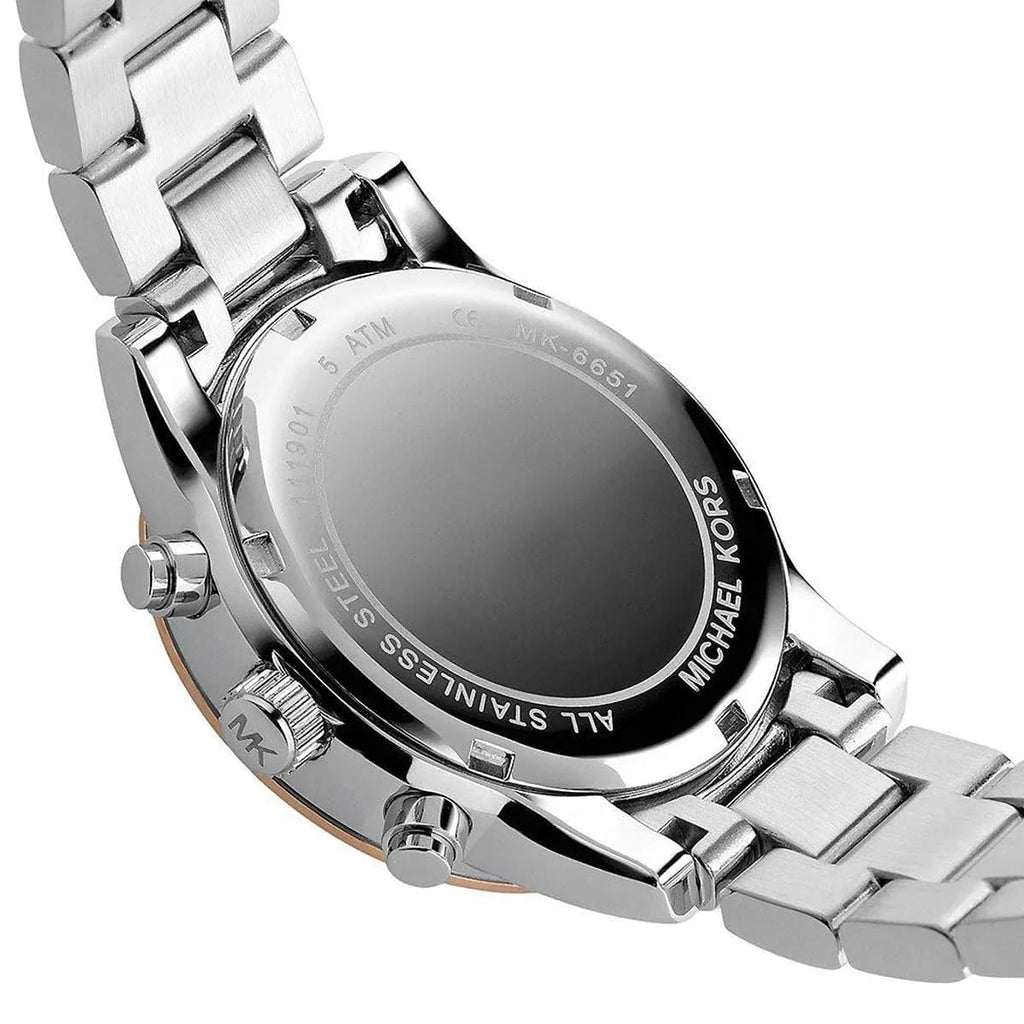 Michael Kors Ritz MK6651 37mm Women's Chronograph Watch – Silver with Two-Tone Stainless Steel Bracelet