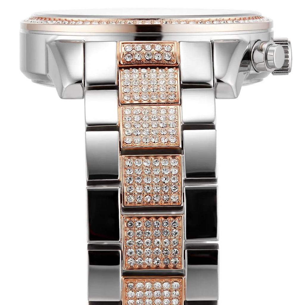 Michael Kors Ritz MK6651 37mm Women's Chronograph Watch – Silver with Two-Tone Stainless Steel Bracelet