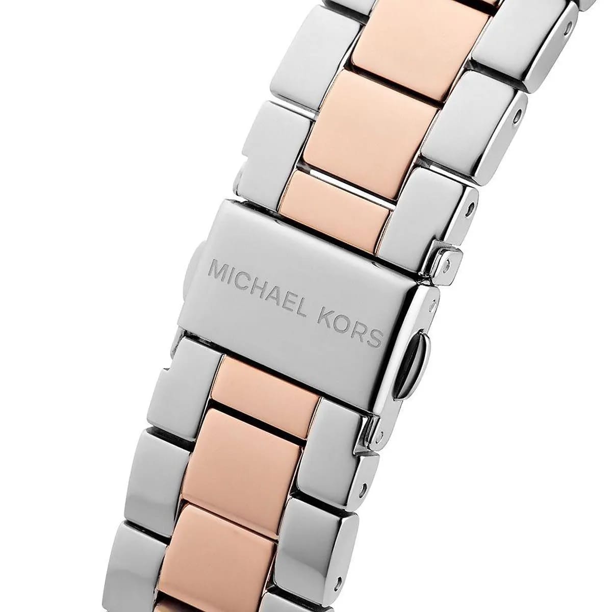 Michael Kors Ritz MK6651 37mm Women's Chronograph Watch – Silver with Two-Tone Stainless Steel Bracelet