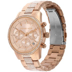 Michael Kors Ritz MK6485 37mm Women's Chronograph Watch – Sunray Rose Gold with Rose Gold Stainless Steel Bracelet