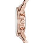 Michael Kors Ritz MK6485 37mm Women's Chronograph Watch – Sunray Rose Gold with Rose Gold Stainless Steel Bracelet