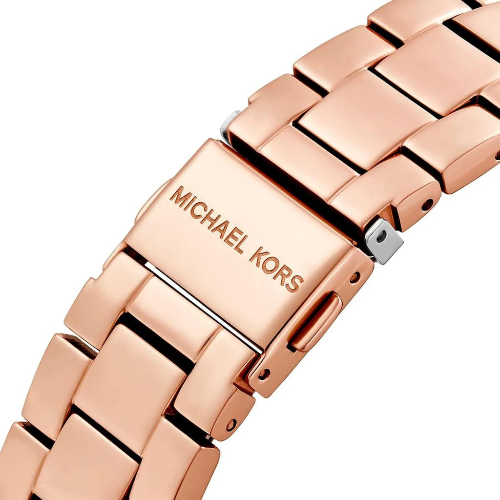 Michael Kors Ritz MK6485 37mm Women's Chronograph Watch – Sunray Rose Gold with Rose Gold Stainless Steel Bracelet
