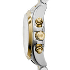 Michael Kors Bradshaw MK5974 43mm Women's Chronograph Watch – White with Two-Tone Stainless Steel Bracelet