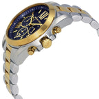 Michael Kors Bradshaw MK5976 43mm Women's Chronograph Watch – Navy Blue with Two-Tone Stainless Steel Bracelet