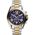 Michael Kors Bradshaw MK5976 43mm Women's Chronograph Watch – Navy Blue with Two-Tone Stainless Steel Bracelet