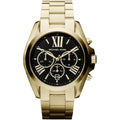 Michael Kors Bradshaw MK5739 43mm Women's Chronograph Watch – Black with Gold Stainless Steel Bracelet
