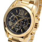 Michael Kors Bradshaw MK5739 43mm Women's Chronograph Watch – Black with Gold Stainless Steel Bracelet