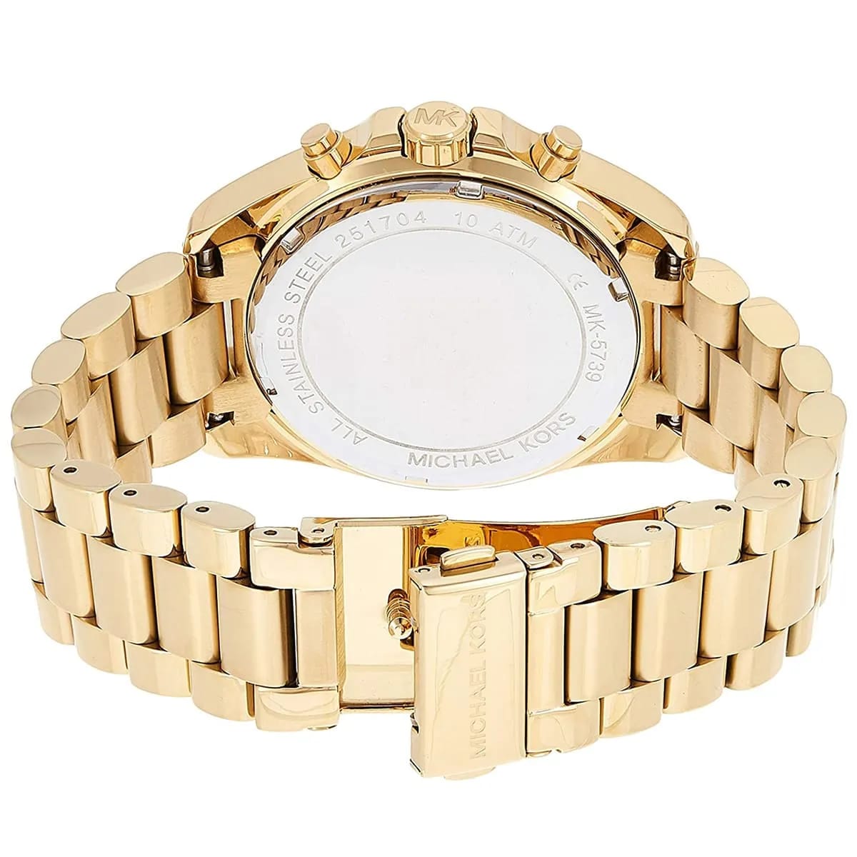 Michael Kors Bradshaw MK5739 43mm Women's Chronograph Watch – Black with Gold Stainless Steel Bracelet