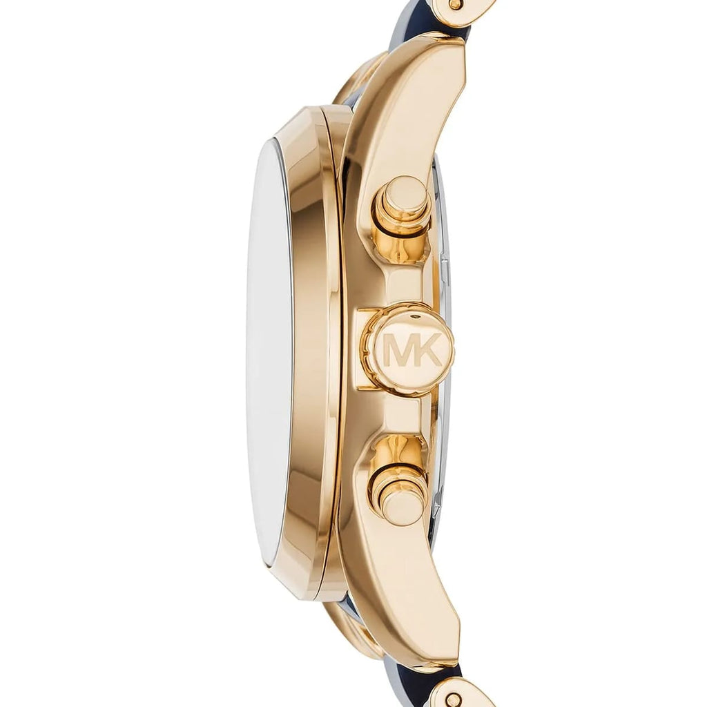 Michael Kors Bradshaw MK6268 43mm Women's Chronograph Watch – Navy Blue with Two-Tone Stainless Steel Bracelet