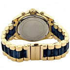 Michael Kors Bradshaw MK6268 43mm Women's Chronograph Watch – Navy Blue with Two-Tone Stainless Steel Bracelet