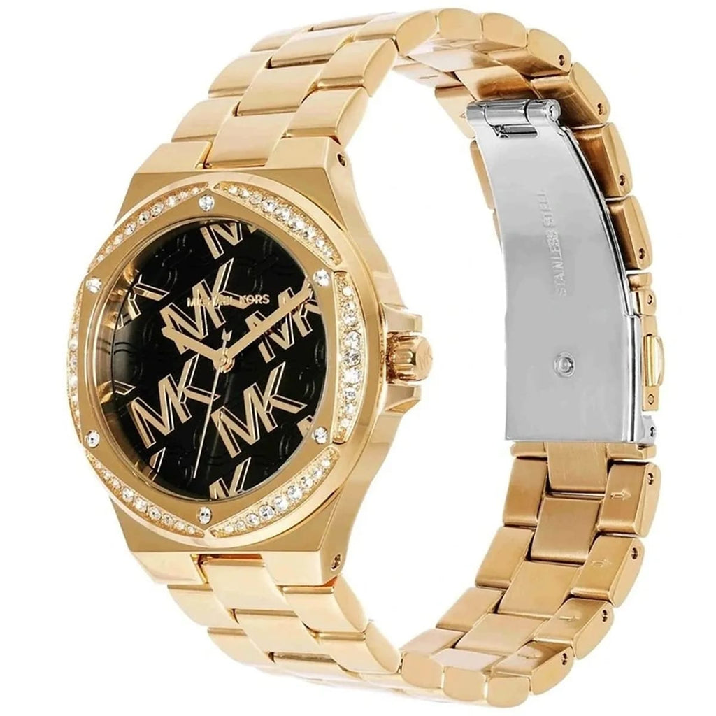 Michael Kors Signature MK7404 38mm Women's Quartz Watch – Black with Gold Stainless Steel Bracelet