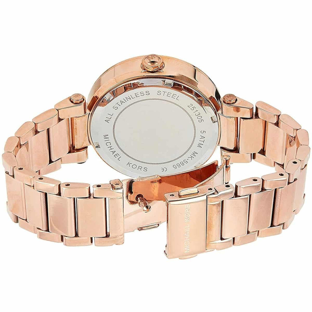 Michael Kors Parker MK5865 39mm Women's Quartz Watch – Sunray Rose Gold with Rose Gold Stainless Steel Bracelet