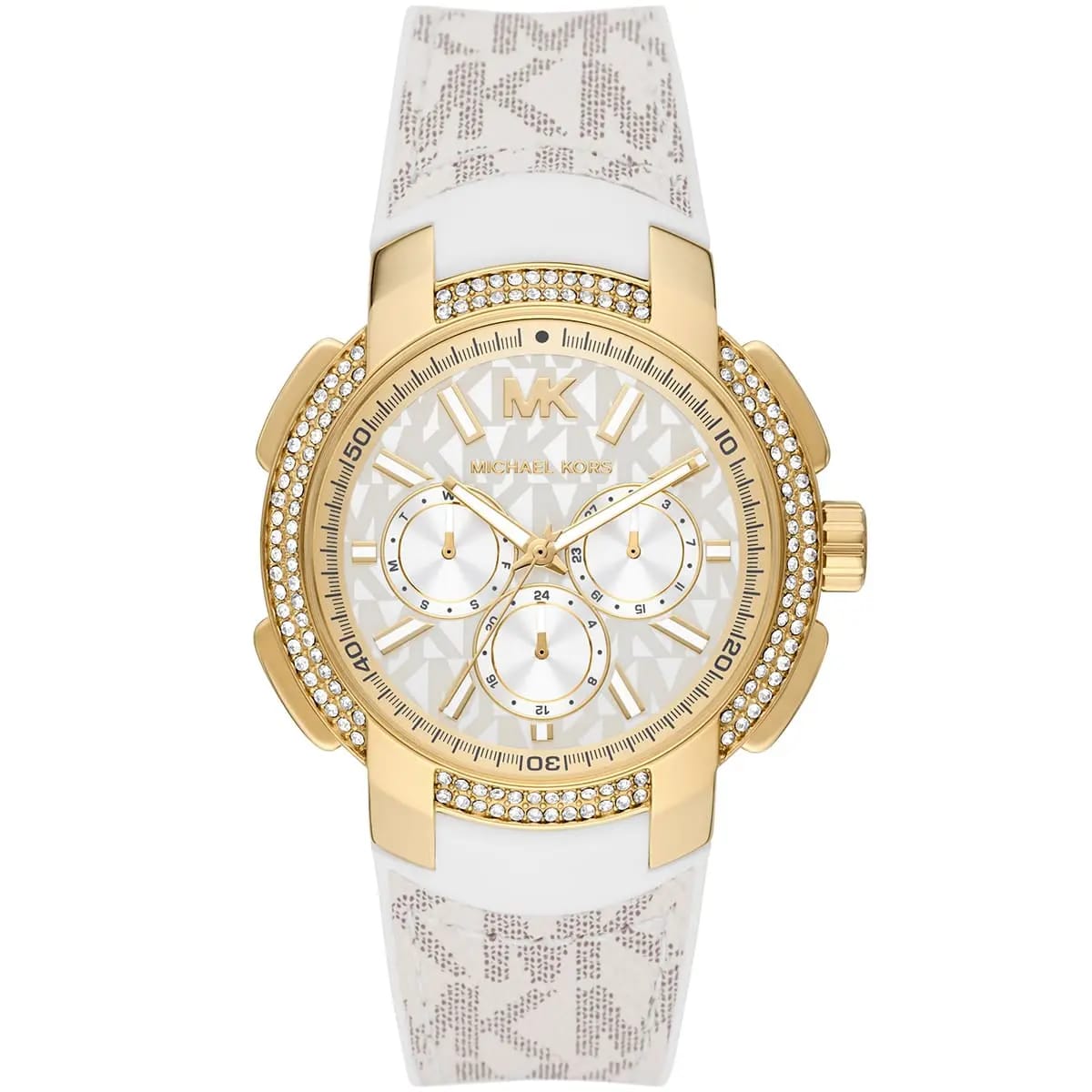 Michael Kors Sidney MK7221 38mm Women's Quartz Watch – White with White Stainless Steel Bracelet