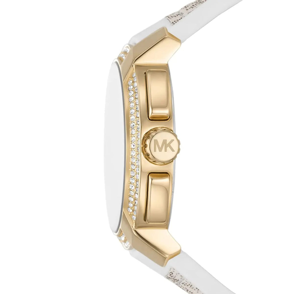 Michael Kors Sidney MK7221 38mm Women's Quartz Watch – White with White Stainless Steel Bracelet