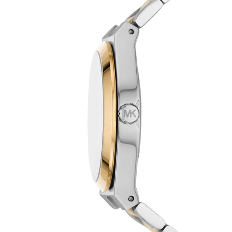 Michael Kors Lennox MK7464 37mm Women's Quartz Watch – White with Two-Tone Stainless Steel Bracelet
