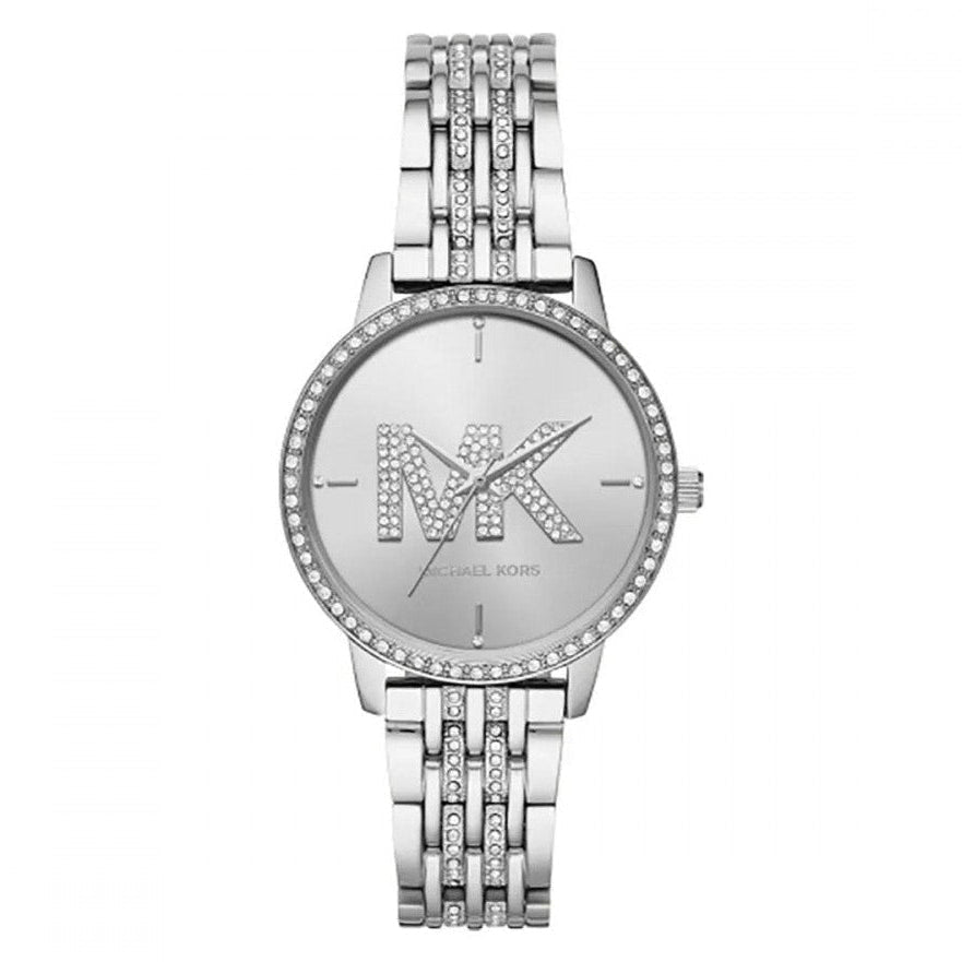 Michael Kors Melissa MK4370 33mm Women's Quartz Watch – Sunray Silver with Silver Stainless Steel Bracelet