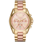 Michael Kors Bradshaw MK6359 43mm Women's Chronograph Watch – Rose Gold with Two-Tone Stainless Steel Bracelet