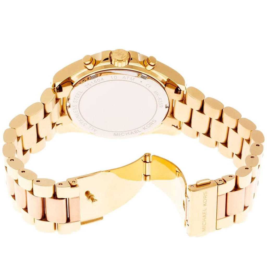 Michael Kors Bradshaw MK6359 43mm Women's Chronograph Watch – Rose Gold with Two-Tone Stainless Steel Bracelet