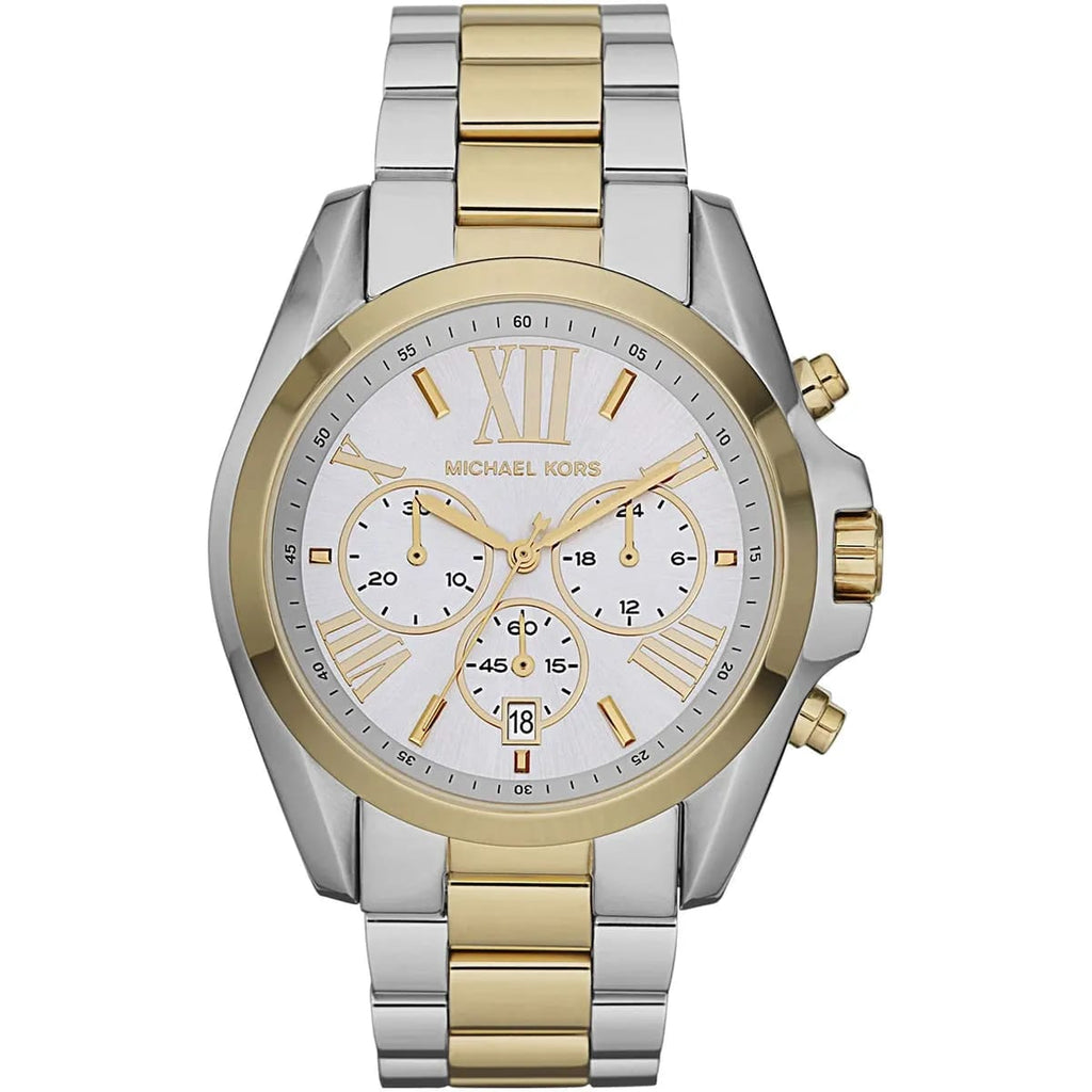 Michael Kors Bradshaw MK5627 43mm Women's Quartz Watch – White with Two-Tone Stainless Steel Bracelet