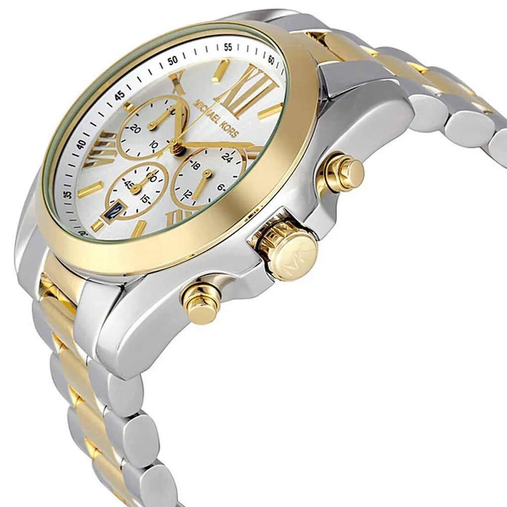 Michael Kors Bradshaw MK5627 43mm Women's Quartz Watch – White with Two-Tone Stainless Steel Bracelet