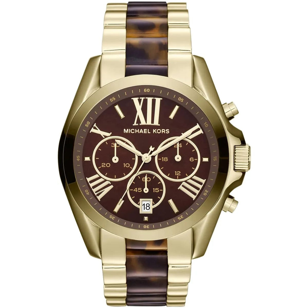 Michael Kors Bradshaw MK5696 43mm Women's Quartz Watch – Brown with Gold Stainless Steel Bracelet