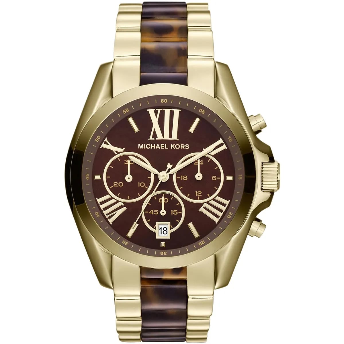 Michael Kors Bradshaw MK5696 43mm Women's Quartz Watch – Brown with Gold Stainless Steel Bracelet