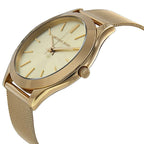 Michael Kors Runway MK3282 42mm Women's Quartz Watch – Sunray Gold with Gold Stainless Steel Mesh Bracelet