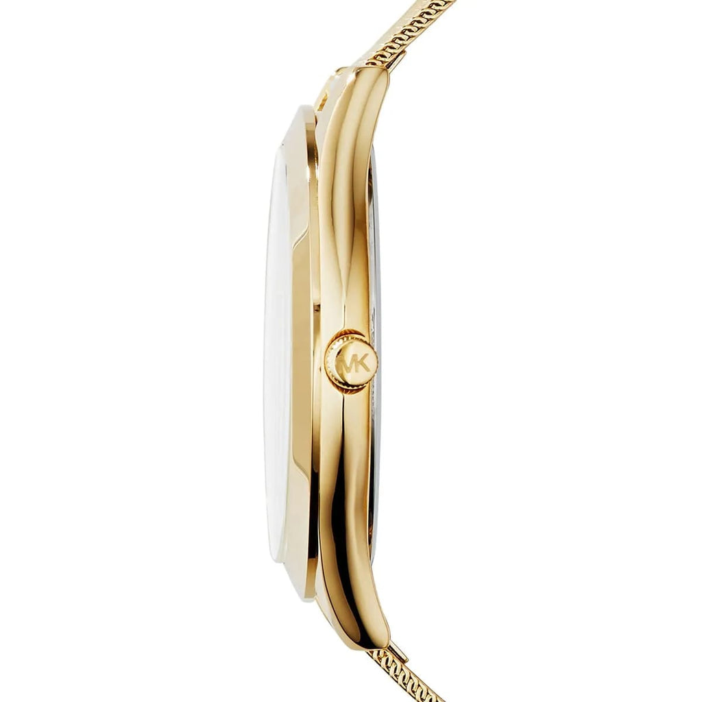 Michael Kors Runway MK3282 42mm Women's Quartz Watch – Sunray Gold with Gold Stainless Steel Mesh Bracelet