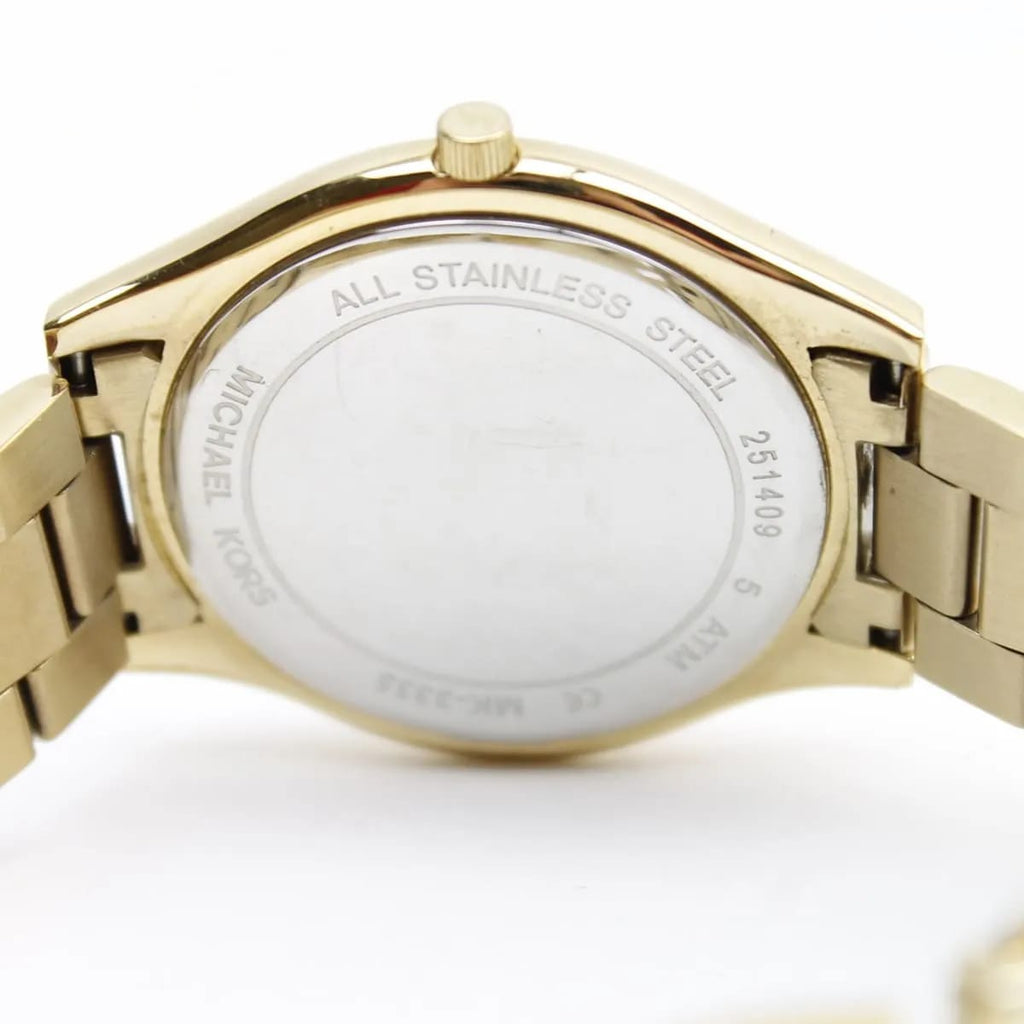 Michael Kors Runway MK3335 38mm Women's Quartz Watch – Gold with Gold Stainless Steel Bracelet