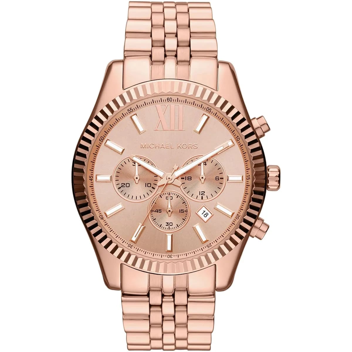 Michael Kors Lexington MK8319 45mm Men's Chronograph Watch – Rose Gold & Rose Gold-Tone Stainless Steel Bracelet