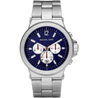 Michael Kors Dylan MK8171 45mm Men's Chronograph Watch – Blue & Silver-Tone Stainless Steel Bracelet