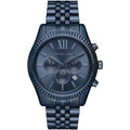 Michael Kors Lexington MK8480 45mm Men's Chronograph Watch – Blue & Silver-Tone Stainless Steel Bracelet