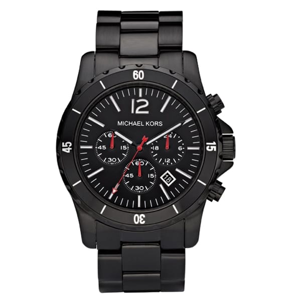 Michael Kors Madison MK8161 45mm Men's Chronograph Watch – Black & Silver-Tone Stainless Steel Bracelet