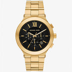 Michael Kors Billie MK9220 44mm Men's Chronograph Watch – Black & Gold-Tone Stainless Steel Bracelet