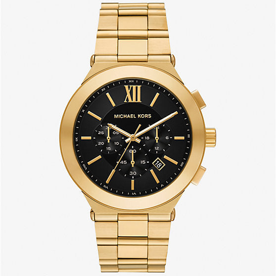 Michael Kors Billie MK9220 44mm Men's Chronograph Watch – Black & Gold-Tone Stainless Steel Bracelet