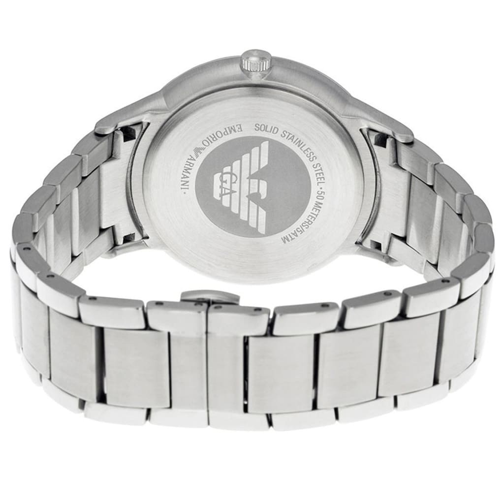 Emporio Armani Renato AR2472 43mm Men's Quartz Watch – Blue Textured & Blue Stainless Steel Bracelet