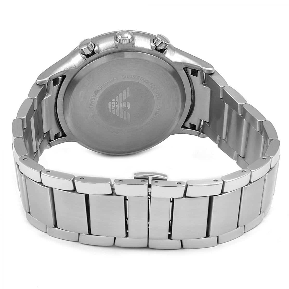 Emporio Armani Renato AR2448 43mm Men's Chronograph Watch – Blue & Blue Stainless Steel Bracelet