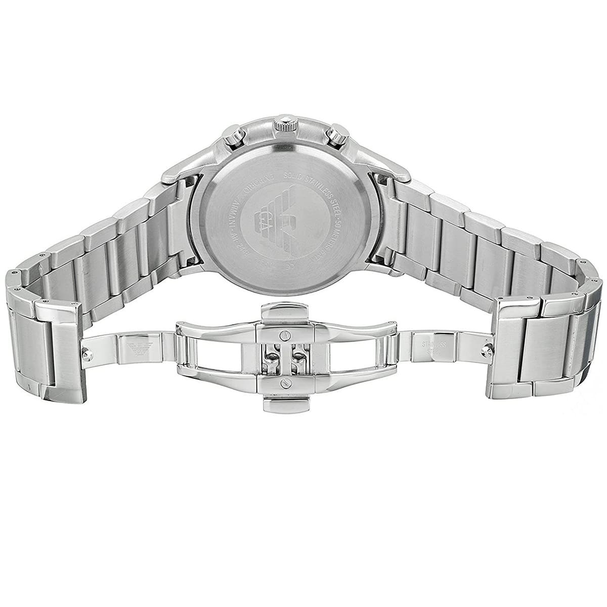 Emporio Armani Renato AR2448 43mm Men's Chronograph Watch – Blue & Blue Stainless Steel Bracelet