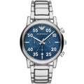 Emporio Armani Luigi AR11132 43mm Men's Chronograph Watch – Blue & Blue Stainless Steel Bracelet