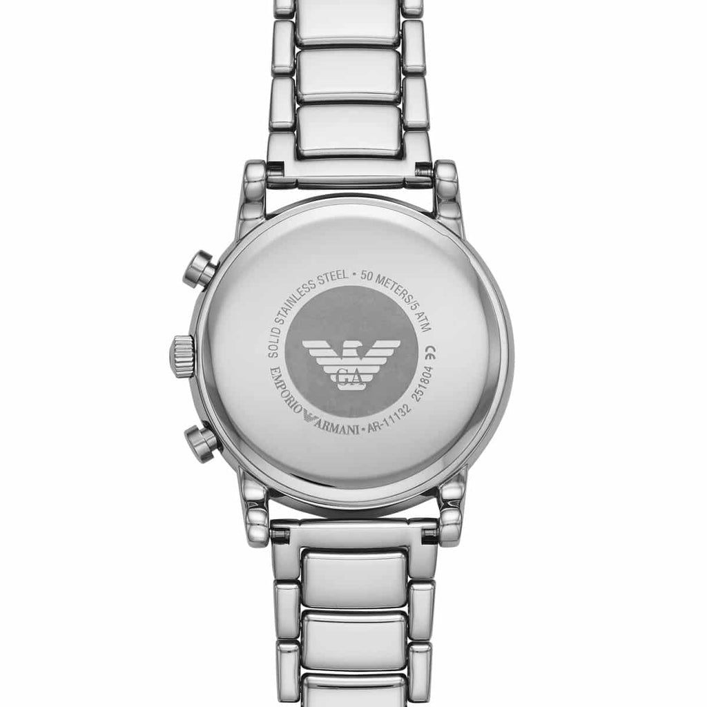 Emporio Armani Luigi AR11132 43mm Men's Chronograph Watch – Blue & Blue Stainless Steel Bracelet