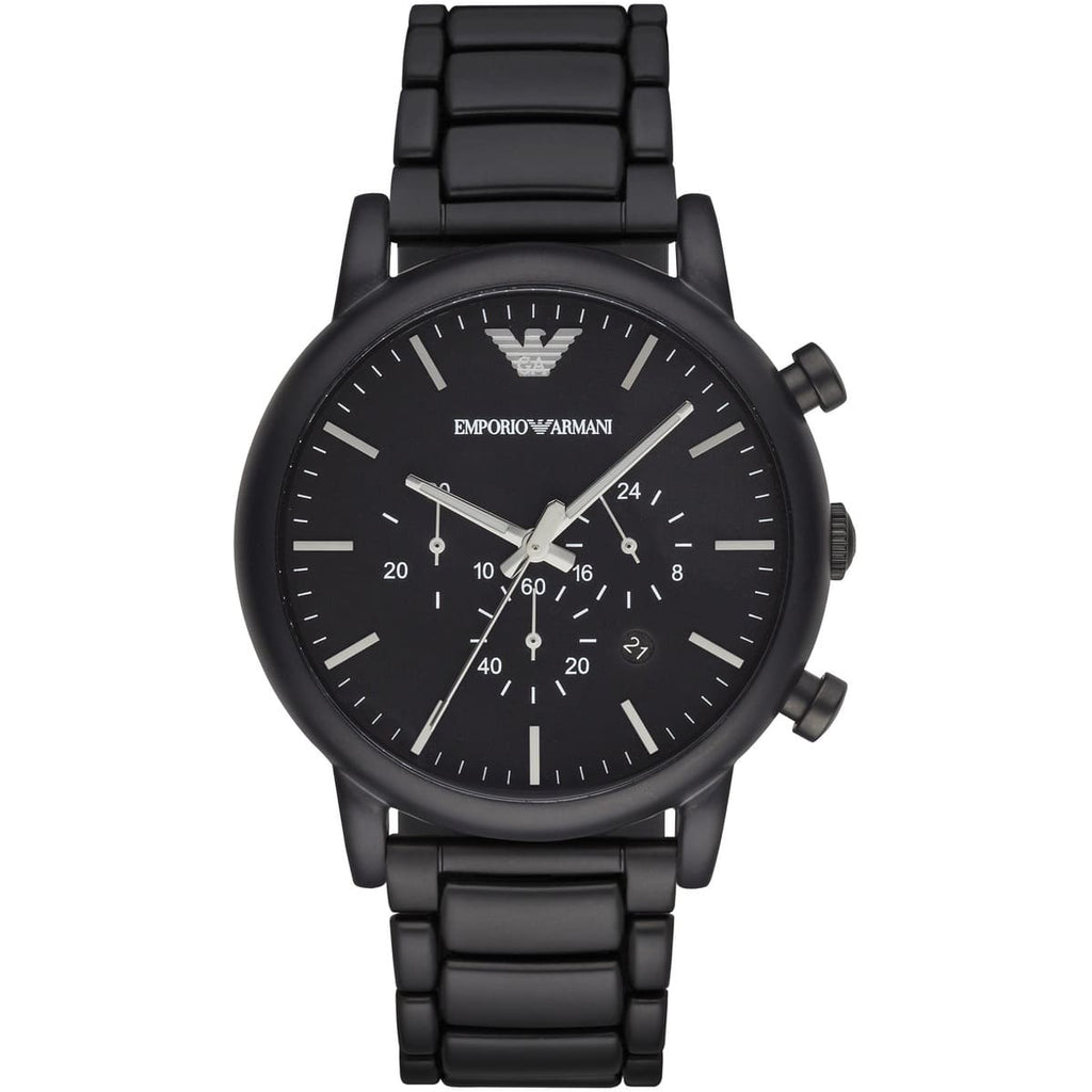 Emporio Armani Luigi AR1895 43mm Men's Chronograph Watch – Black & Black Stainless Steel Bracelet