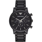 Emporio Armani Luigi AR1895 43mm Men's Chronograph Watch – Black & Black Stainless Steel Bracelet