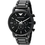 Emporio Armani Luigi AR1895 43mm Men's Chronograph Watch – Black & Black Stainless Steel Bracelet