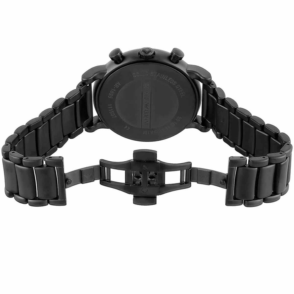Emporio Armani Luigi AR1895 43mm Men's Chronograph Watch – Black & Black Stainless Steel Bracelet