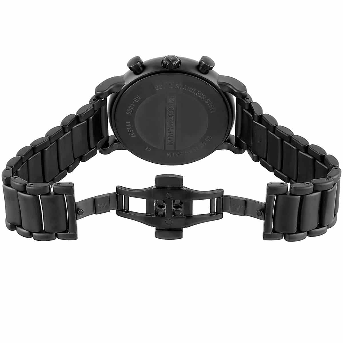 Emporio Armani Luigi AR1895 43mm Men's Chronograph Watch – Black & Black Stainless Steel Bracelet